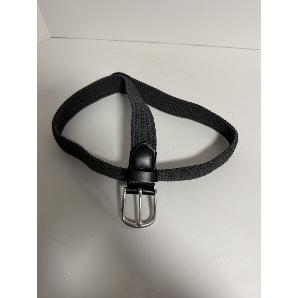 J.Crew, Men's Elastic Woven Belt With Round Buckle, Black & Gray, Size Small